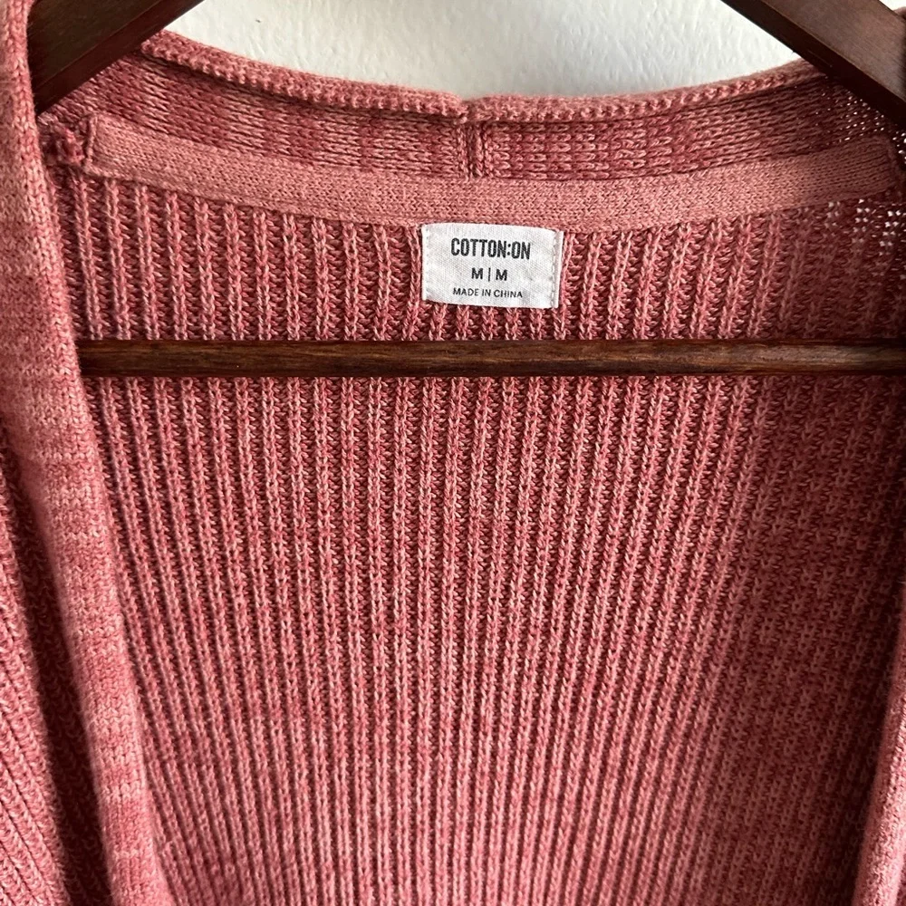Cotton On Women's Archy Cardigan Sweater Size Medium Canyon Rose Marsala Twist - Picture 14 of 16